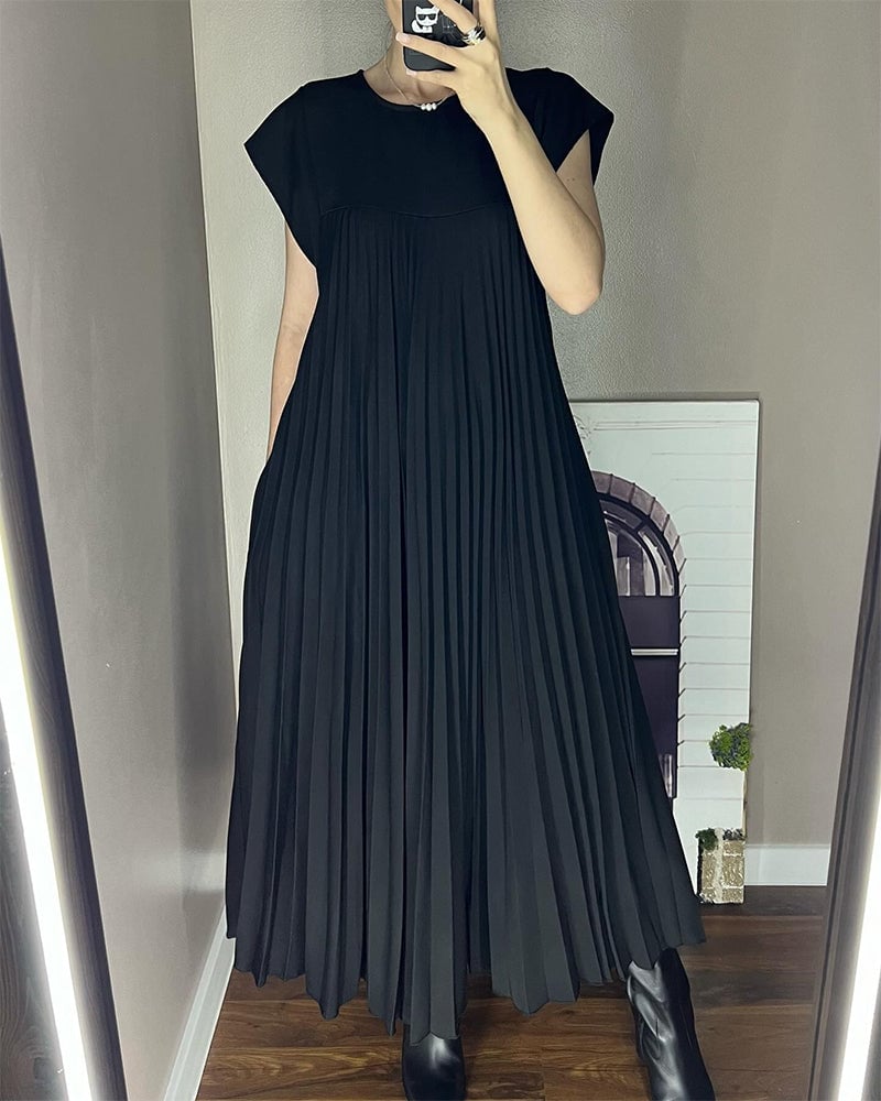 Sylvie | Elegant plisseret maxikjole