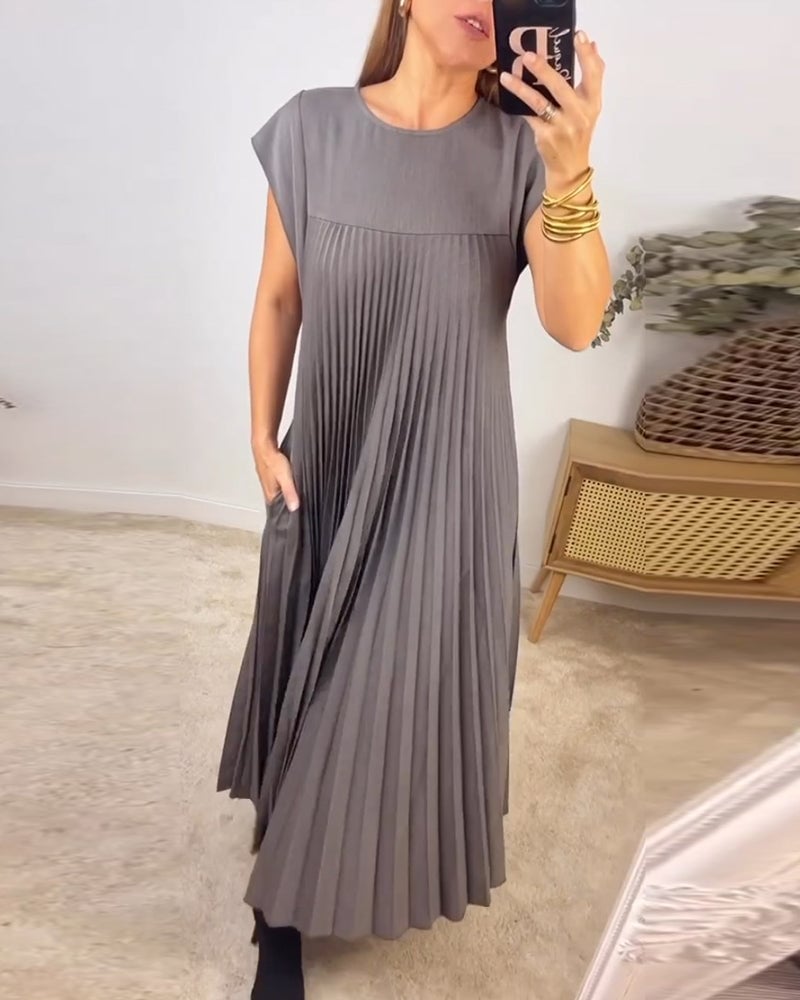 Sylvie | Elegant plisseret maxikjole