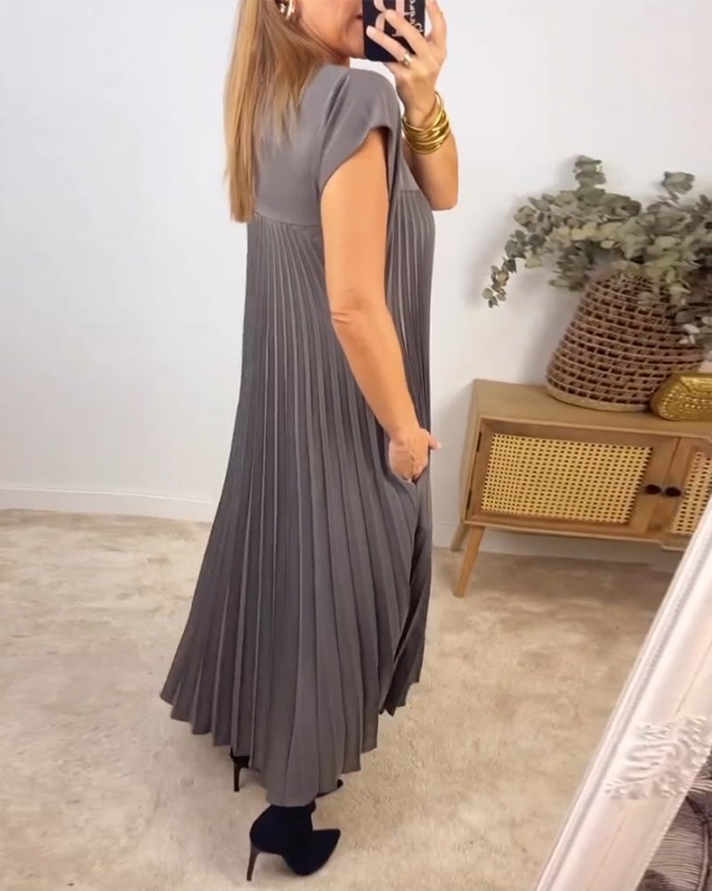 Sylvie | Elegant plisseret maxikjole