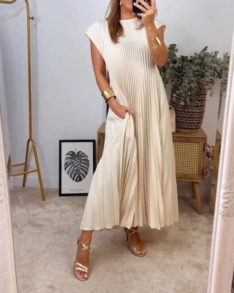 Sylvie | Elegant plisseret maxikjole