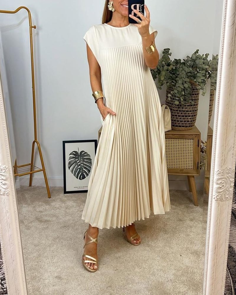 Sylvie | Elegant plisseret maxikjole