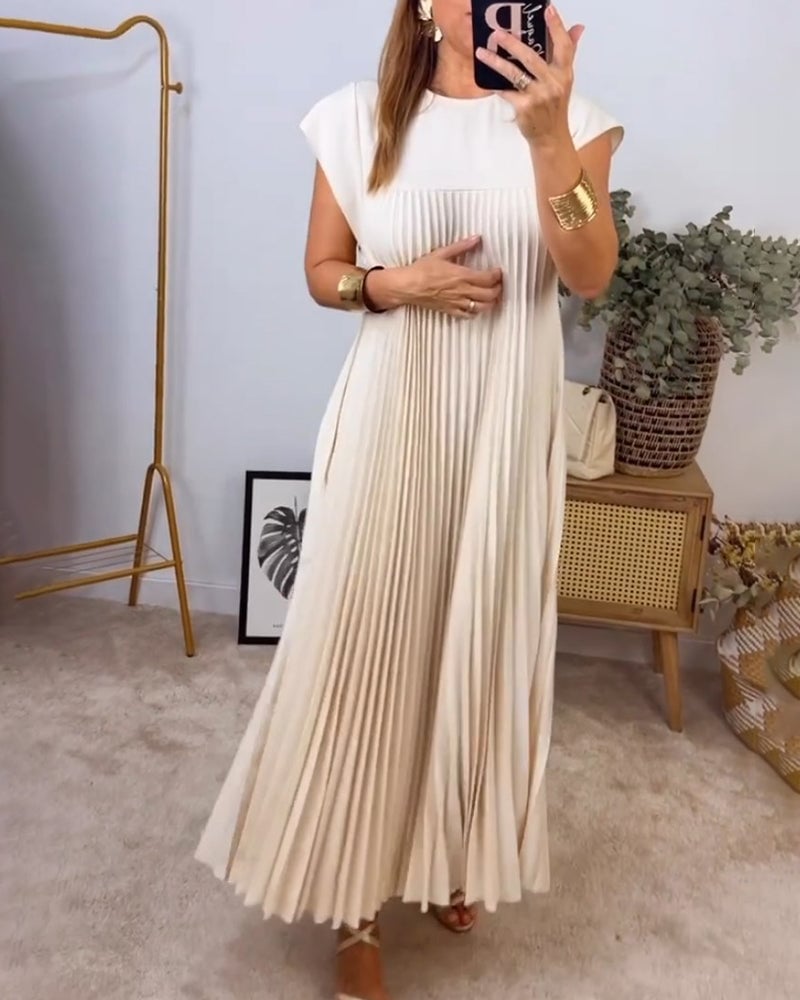 Sylvie | Elegant plisseret maxikjole