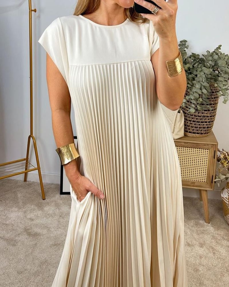 Sylvie | Elegant plisseret maxikjole