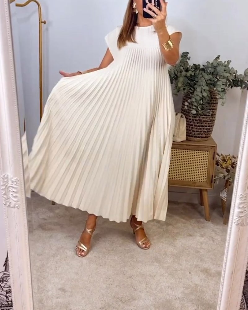 Sylvie | Elegant plisseret maxikjole